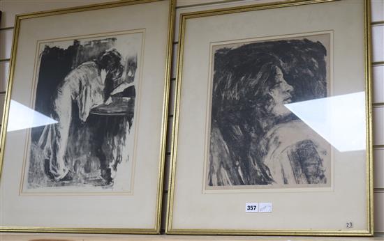 Albert de Belleroche, 2 lithographs, éffronterie 1902 and La Femme au Toilette, both signed in pencil, largest 44 x 34cm